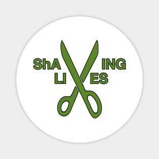 green ShAVING LIVES logo Magnet
